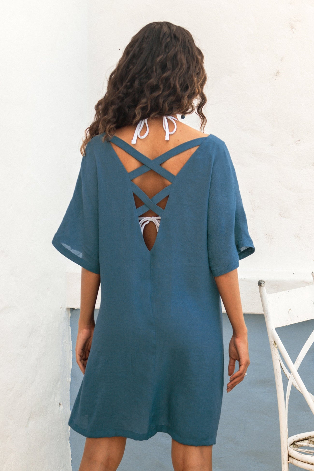 Strappy Cutout Back Cover-Up Dress