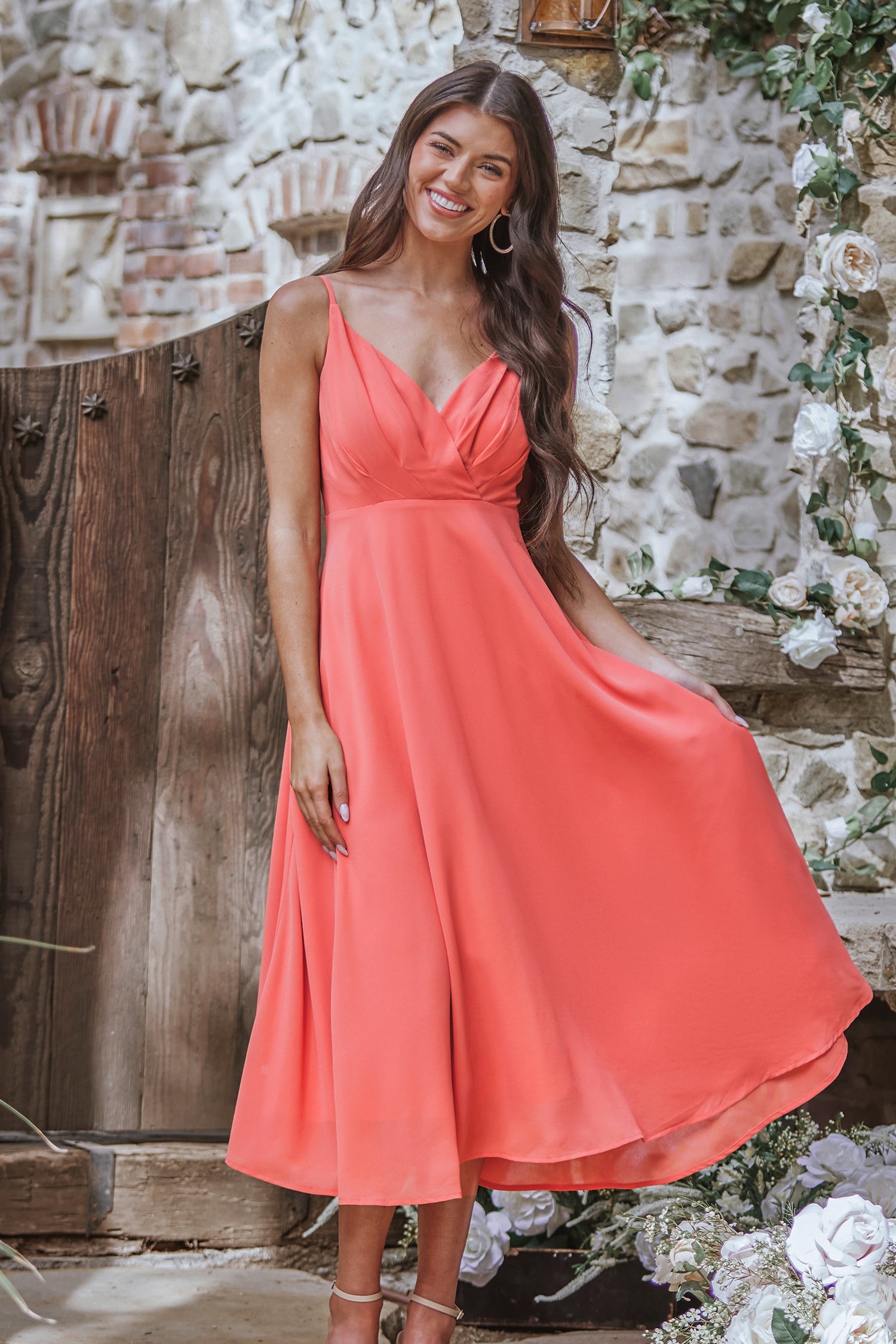 X Madison Devotion Chiffon Flowy Midi Dress