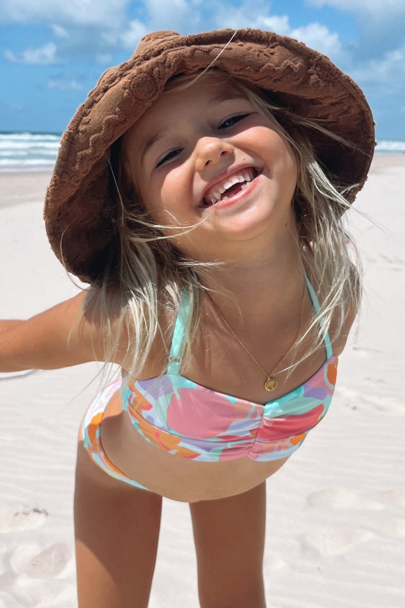 Girls Twist-Front & Mid Rise Hipster Bikini Set
