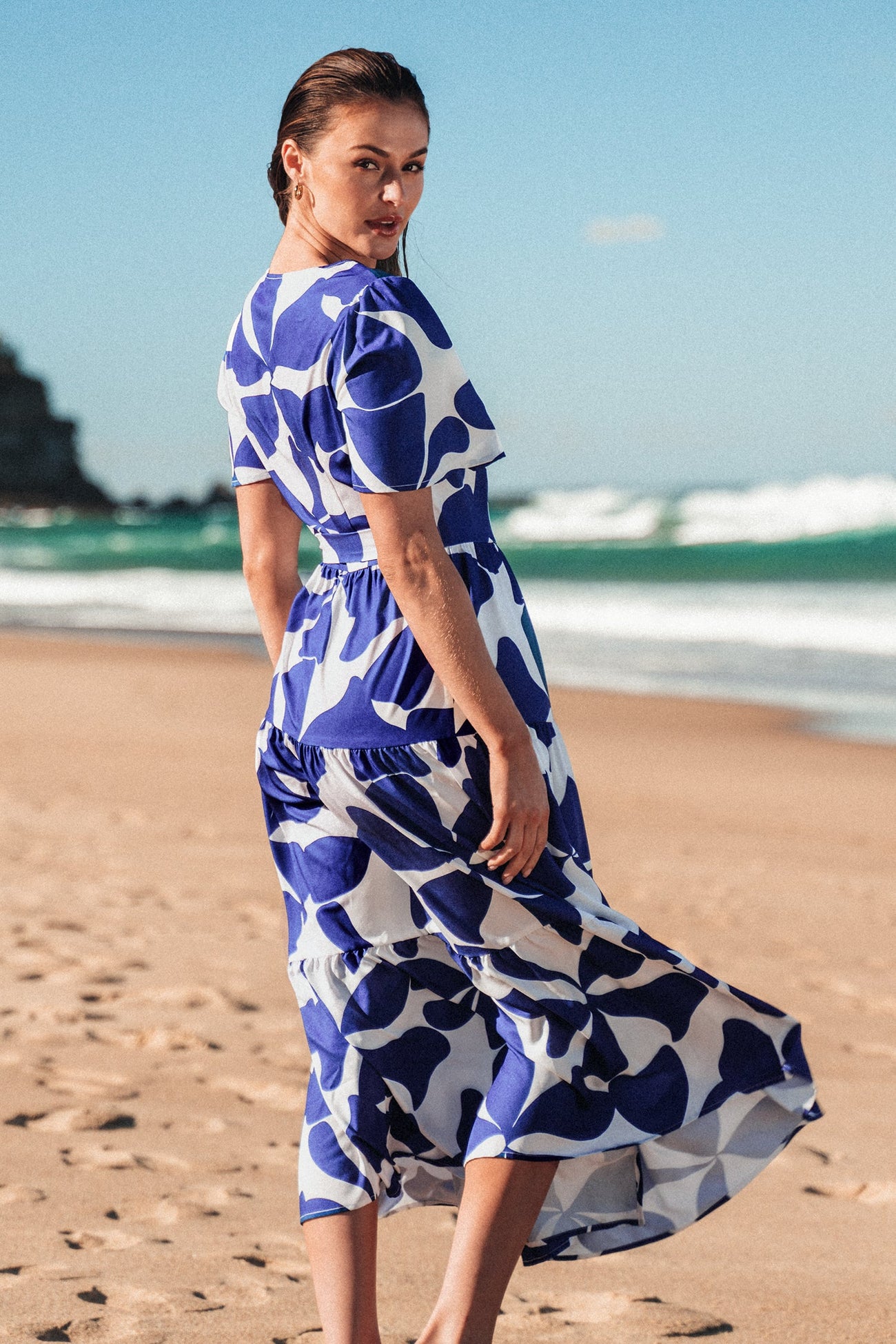 Floral Print Maxi Wrap Dress