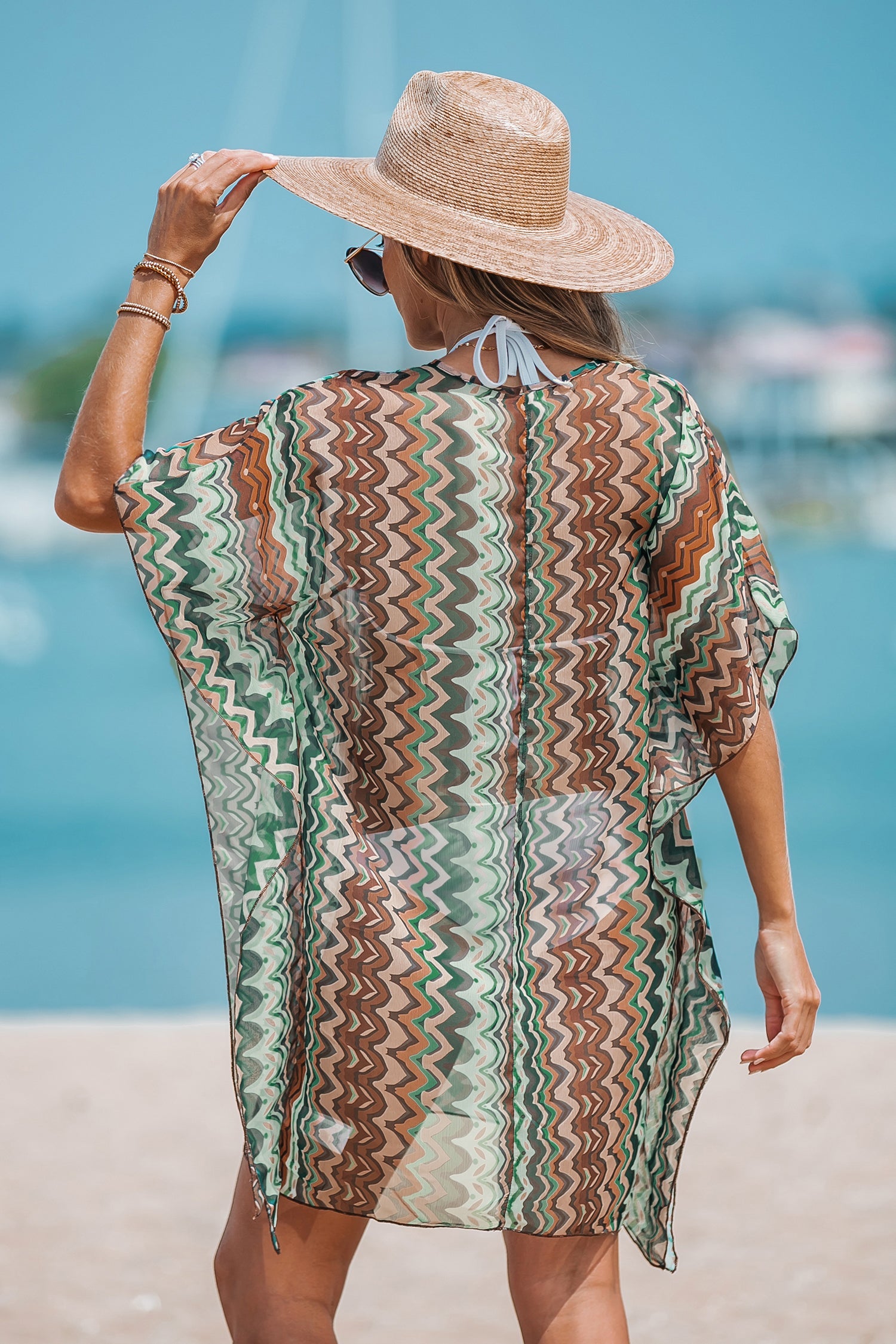 Multicolored Chevron Cover-Up Dress