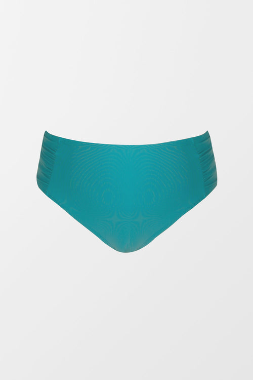 Boho Rhapsody Shirred High Waist Plus Size Bikini Bottoms