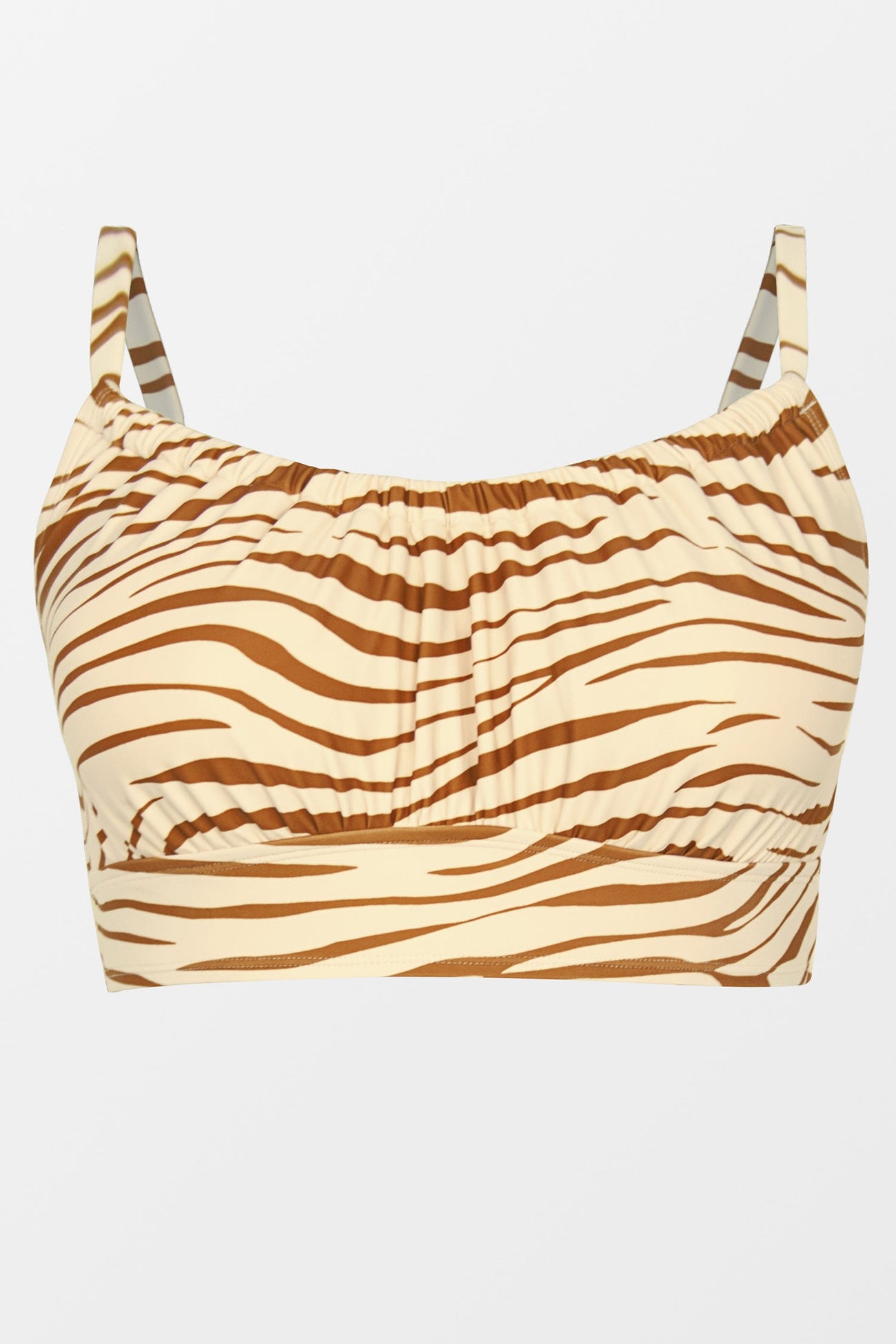 Zesty Zebra Scoop Neck Plus Size Bikini Top