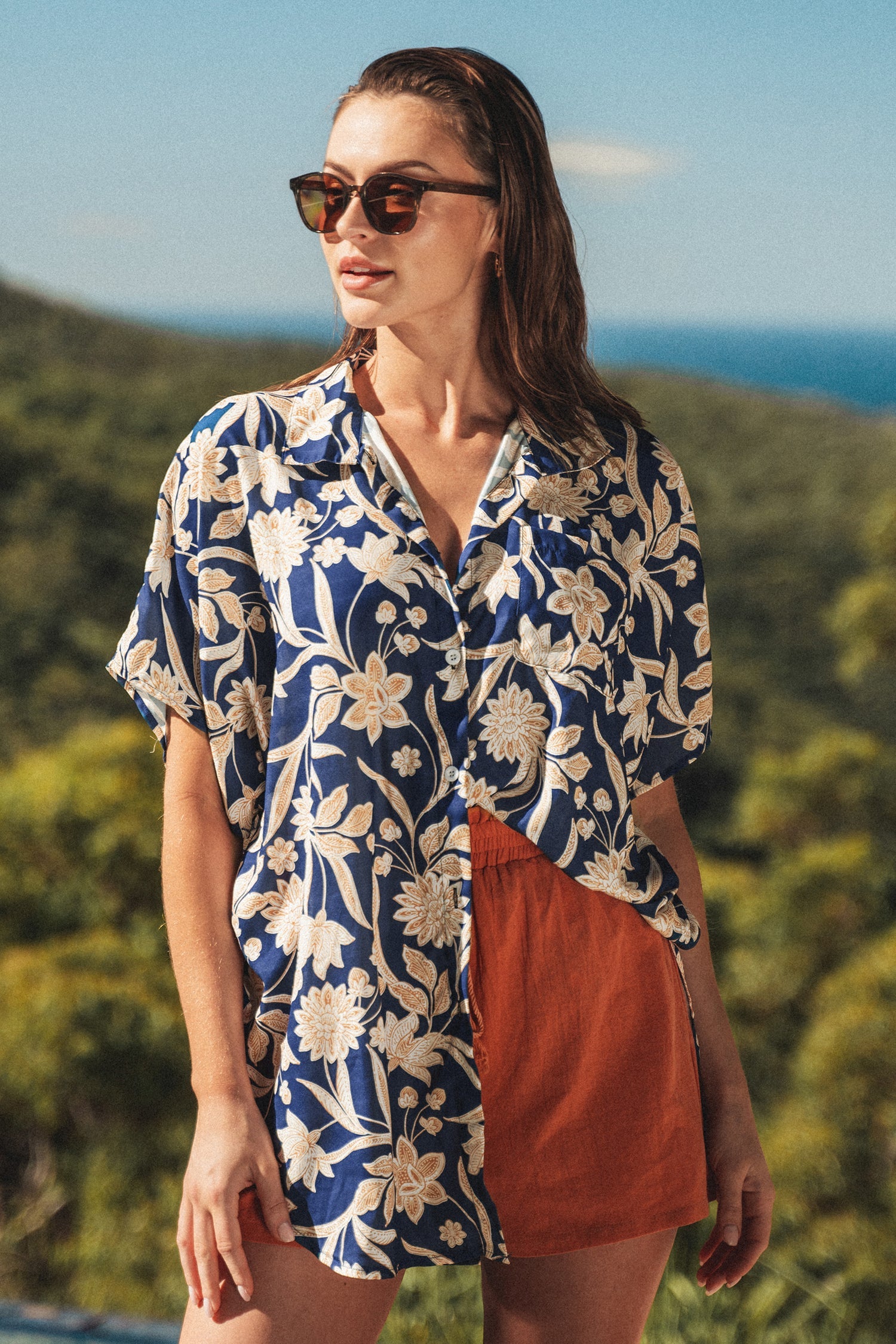 Floral Print Dropped Shoulder Shirt