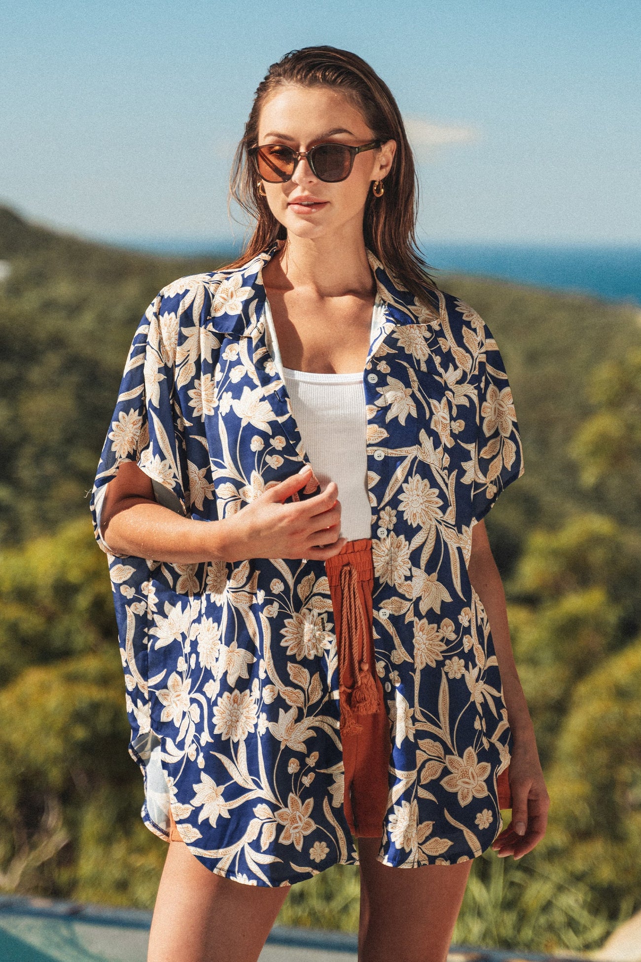 Floral Print Dropped Shoulder Shirt