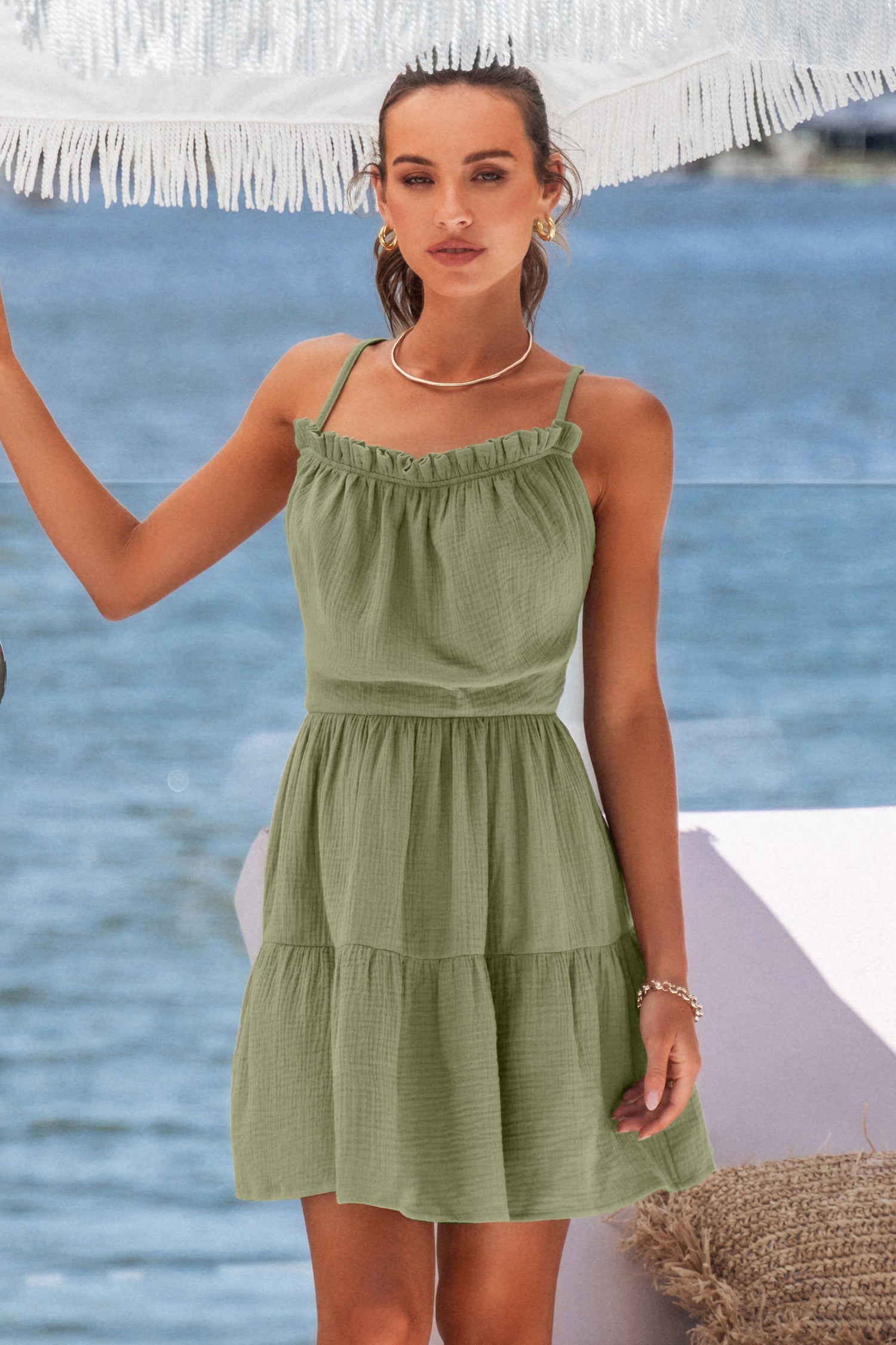 Ruffled Cami Mini Dress