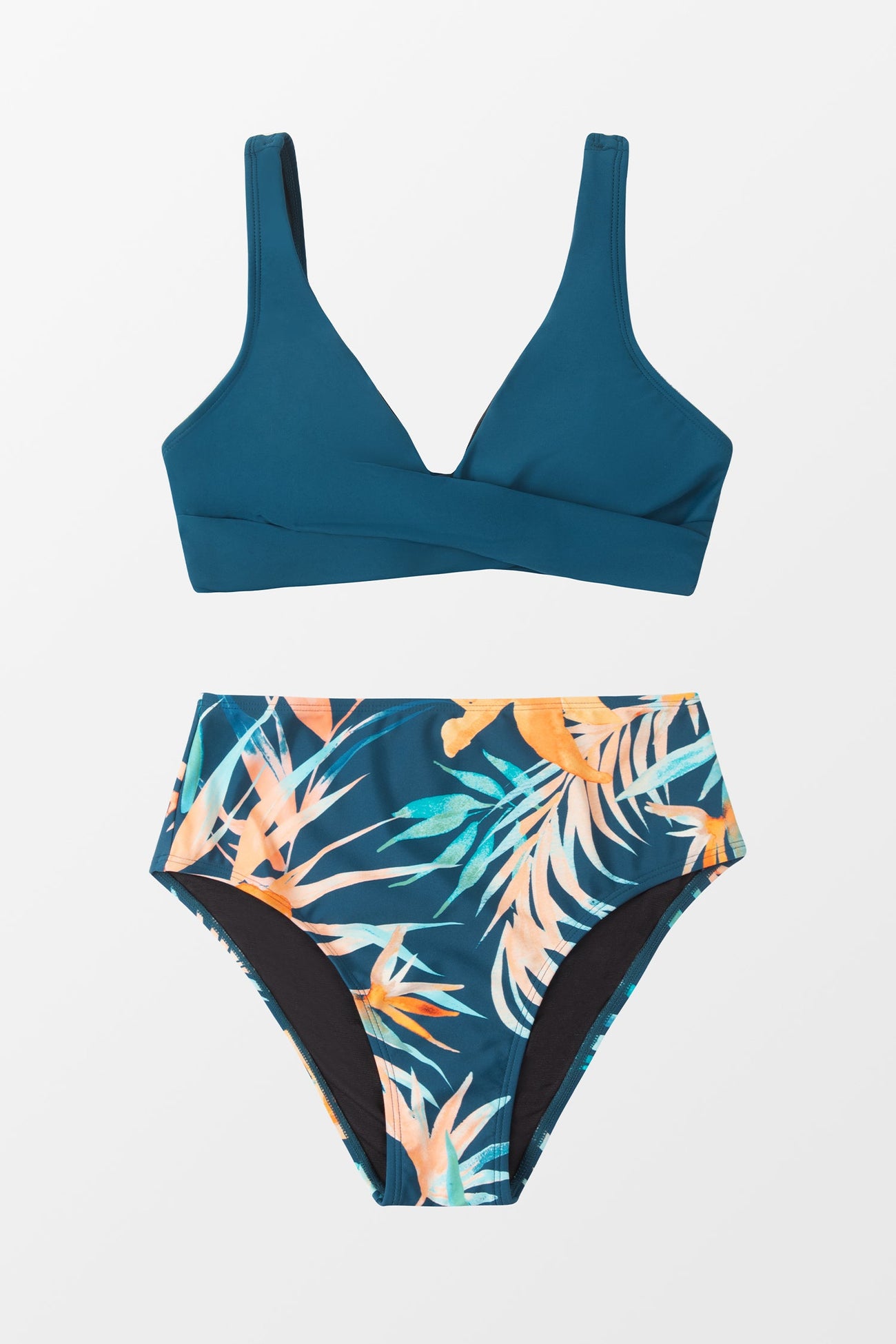 Wrap Bralette Top & Shoreline Tropical High Waist Bikini Set