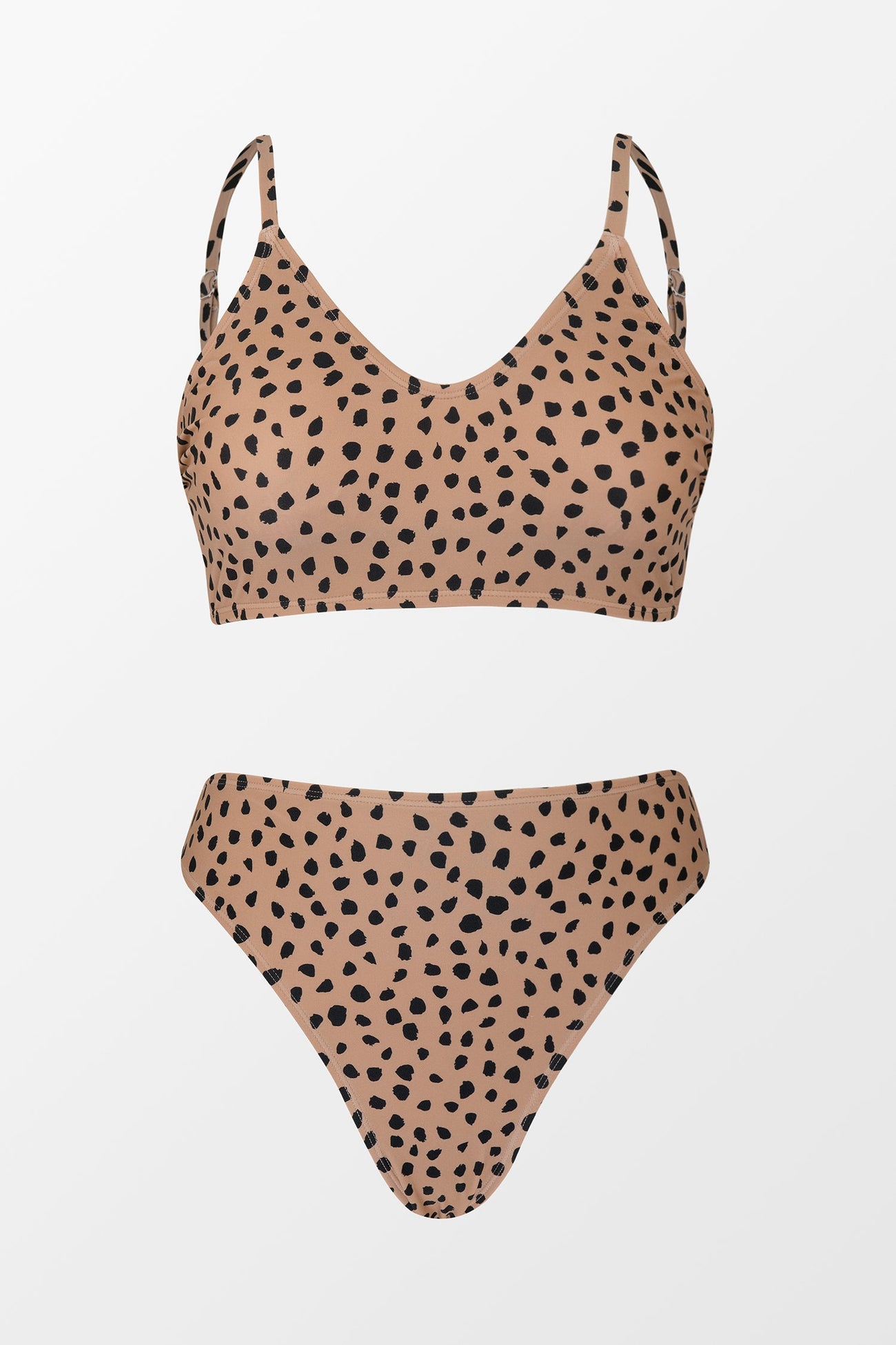 Classic Leopard V-Neck Top & Cheeky High Waist Bikini Set