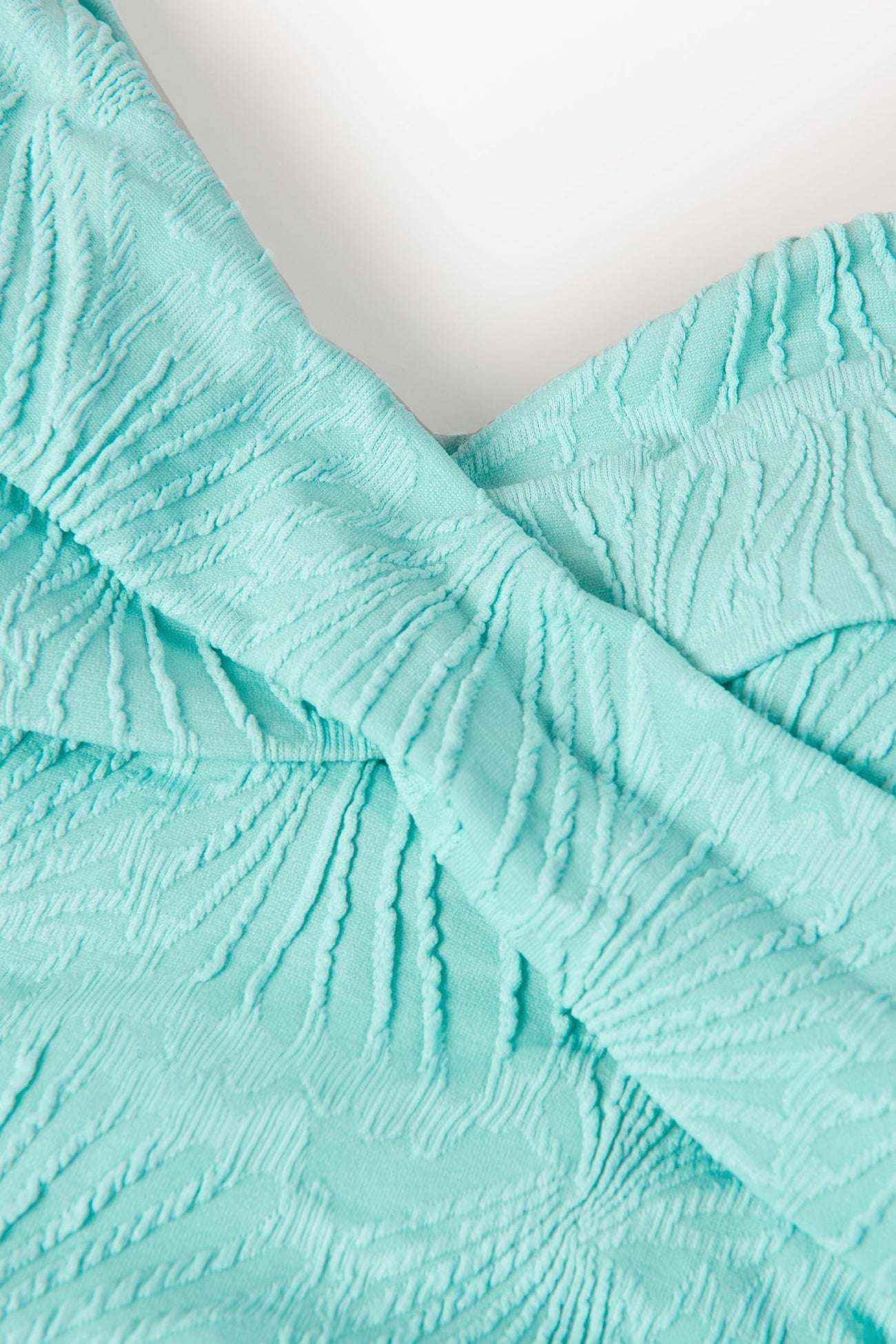 Shell Jacquard Wrap Front Shirred One Piece Swimsuit