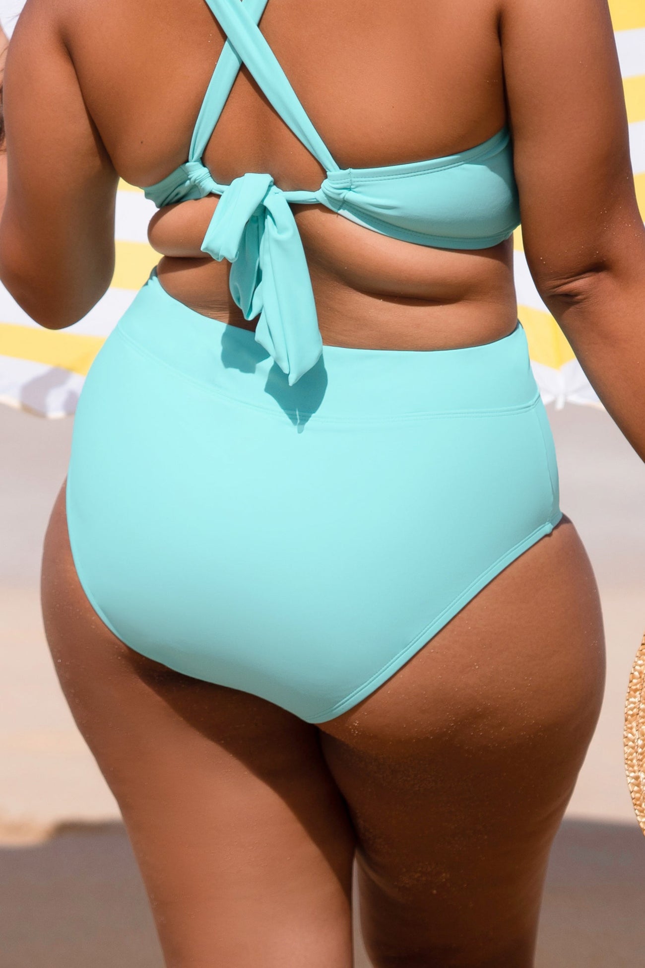 Aqua Splash High Waist Plus Size Bikini Bottoms
