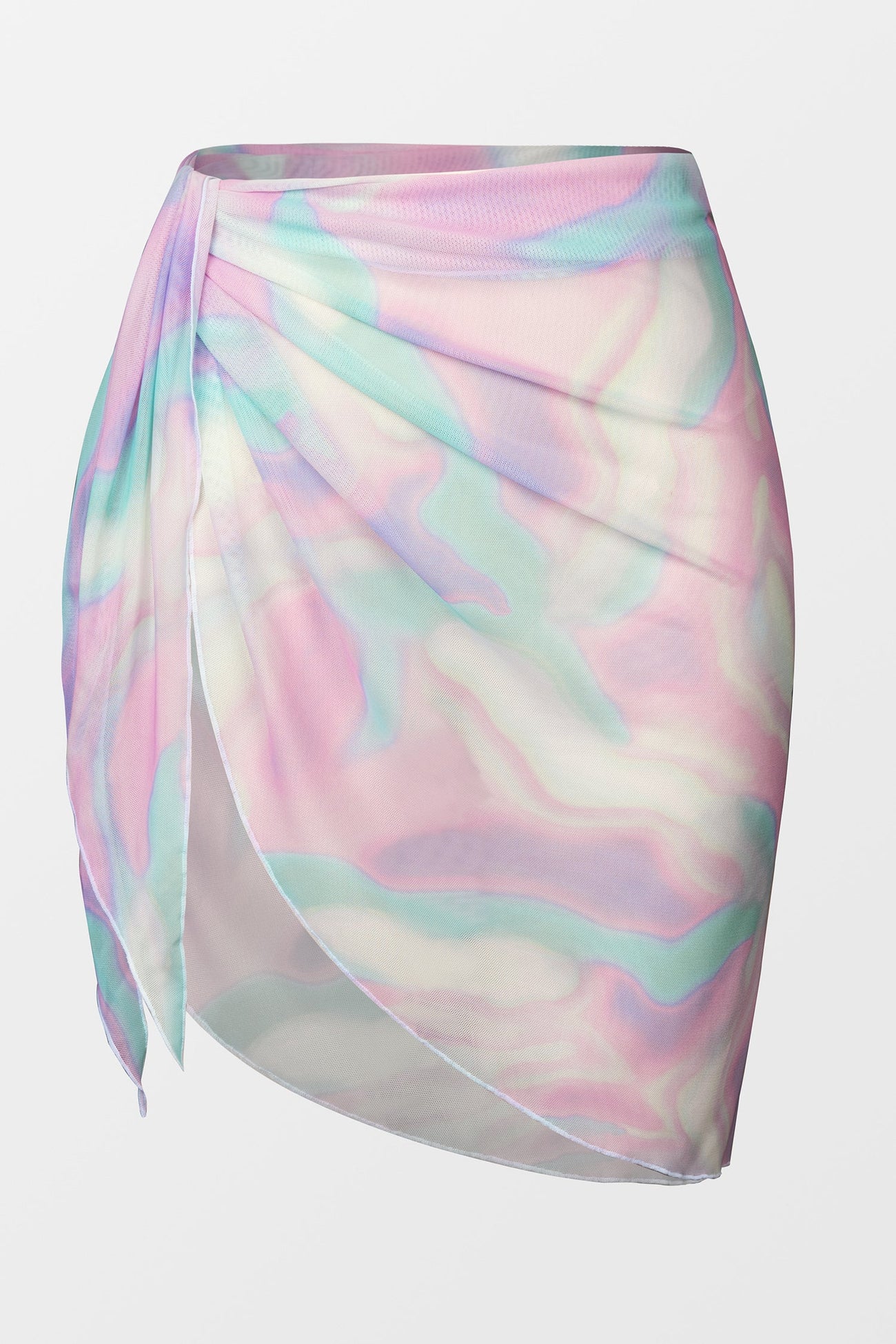 X STASSIE Abstract Abalone Mesh Cover-Up Sarong