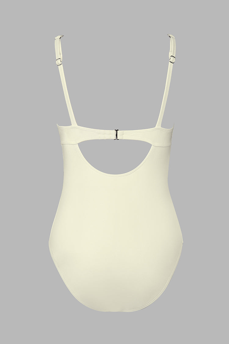 Cutout Tie Front One Piece Swimsuit