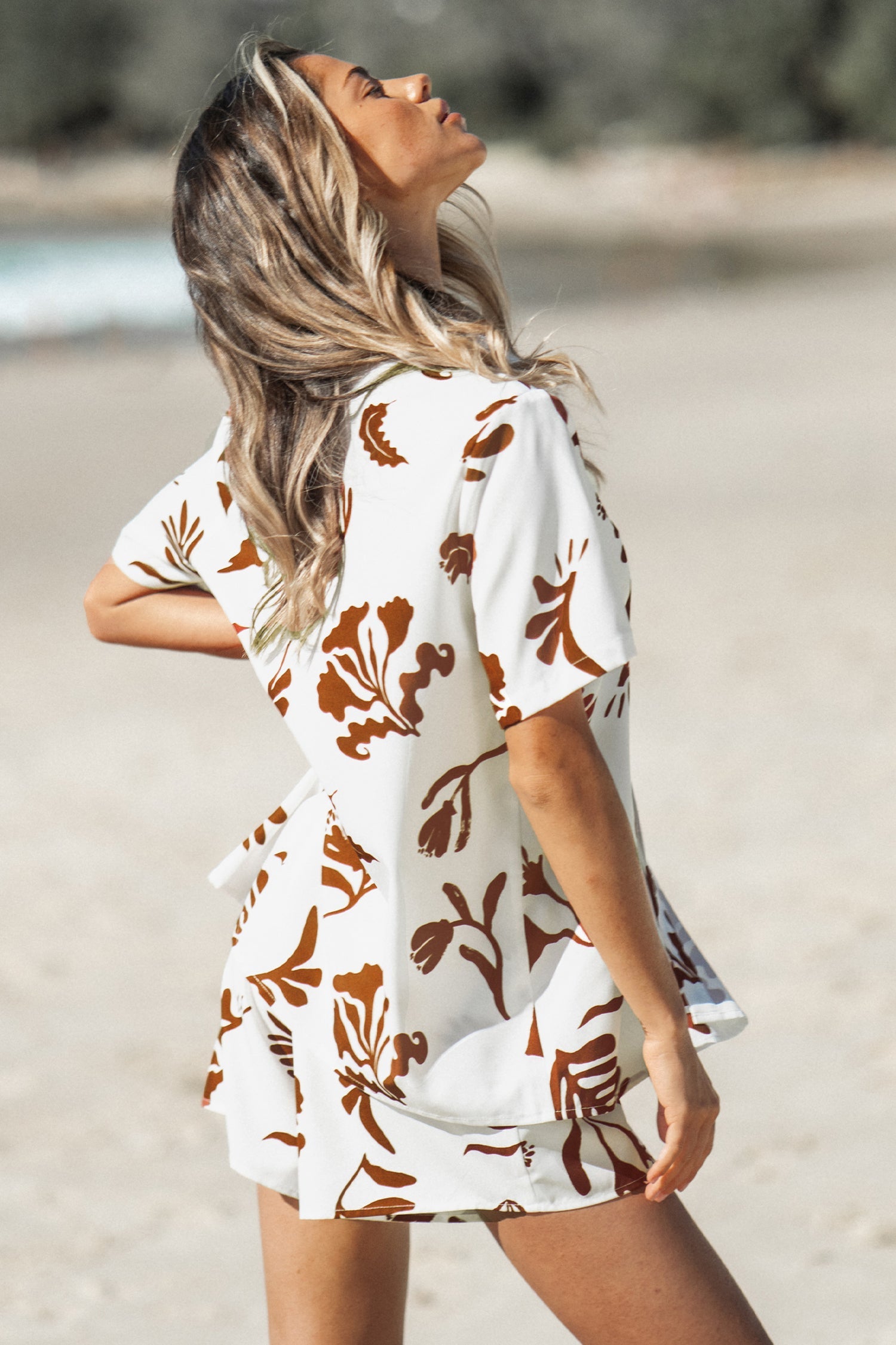 Tropical Print Buttoned Cover-Up Shirt