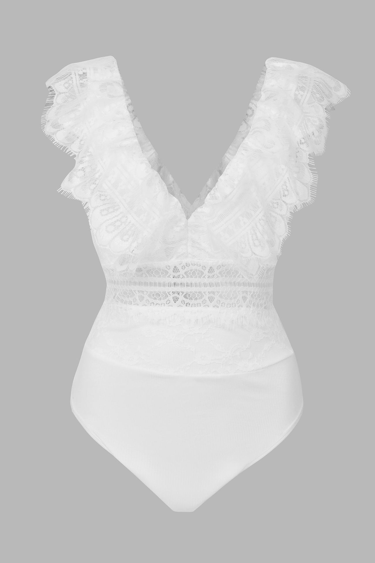 X Madison Love Eyelash Lace V-Neck Bodysuit