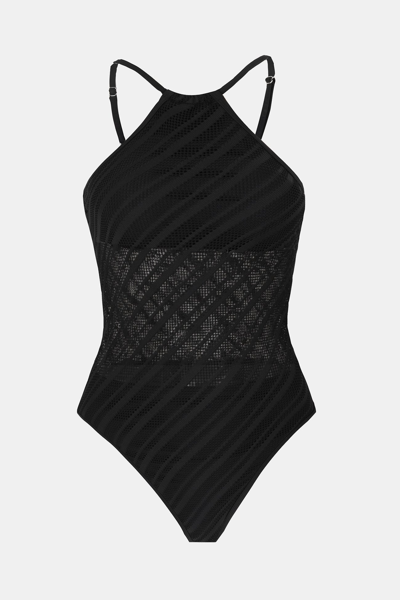 Coast Stripe Mesh Cheeky High-Leg One Piece Swimsuit