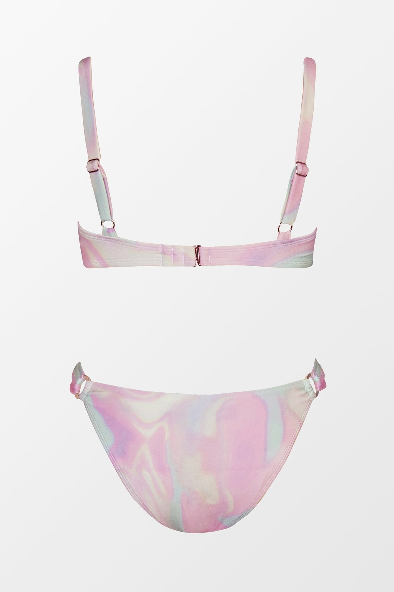 X STASSIE Abstract Abalone Molded Bra & O-Ring Bikini Set