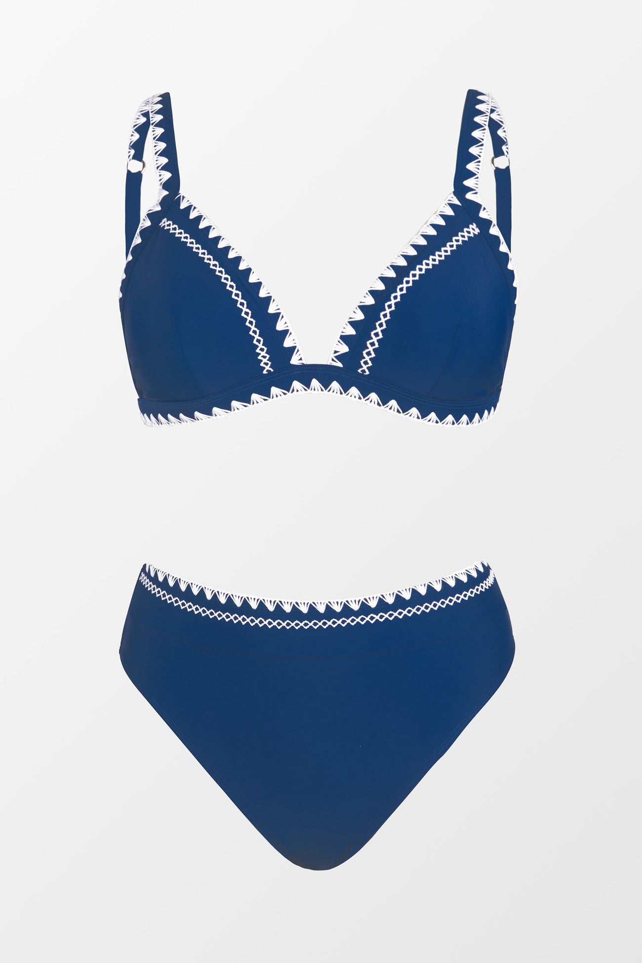 Colombia Coast Shell Stitch Triangle Top & Cheeky Bikini Set