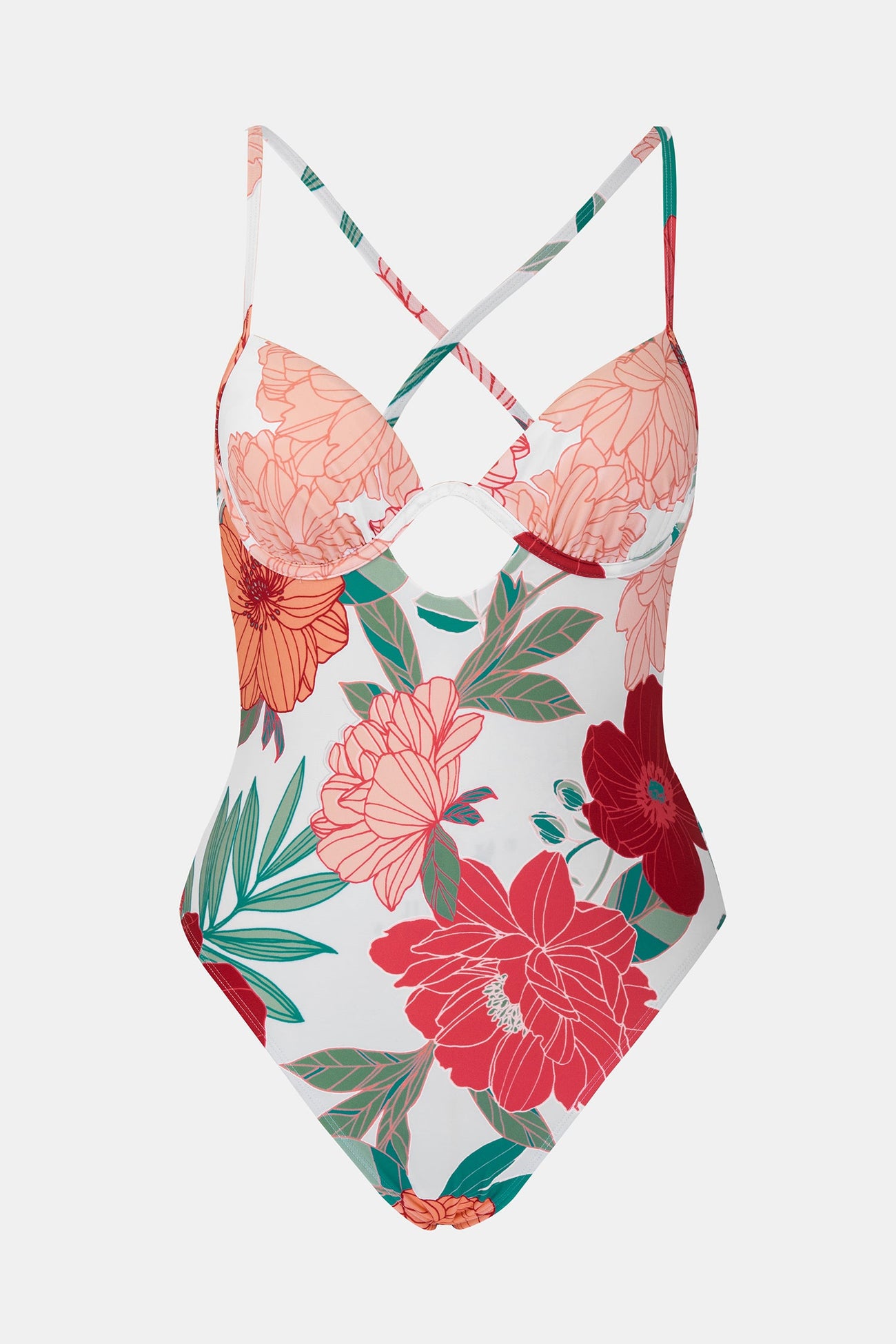 June Bloom Underwire Cross Back Cheeky One Piece Swimsuit