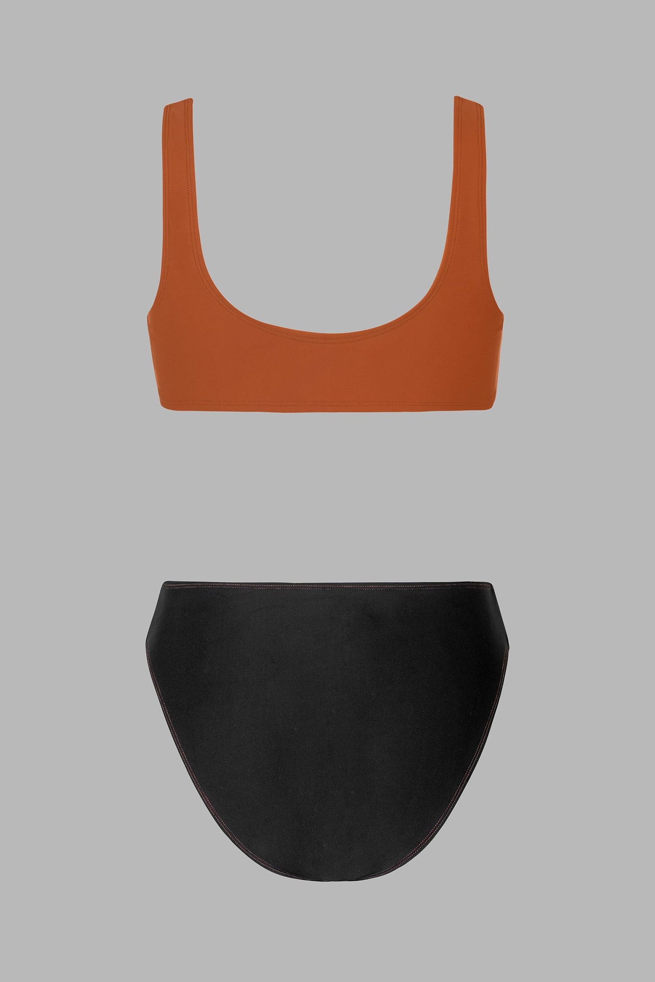 Colorblock Colombia Coast Scoop Bralette & High Waist Bikini Set