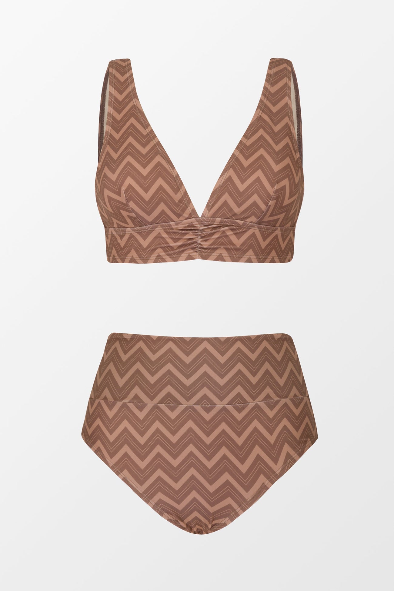 Zigzag Stripes V-Neck Bralette & Multi Way Bikini Set