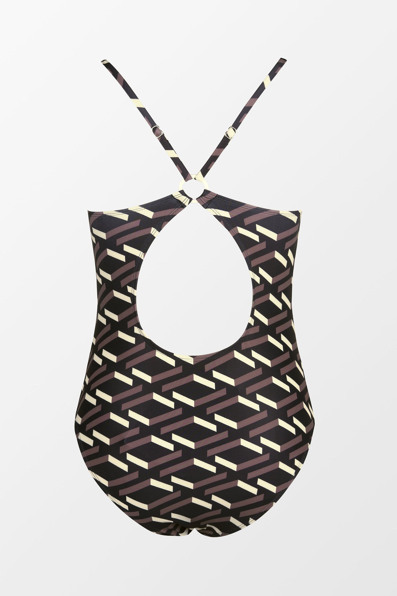 Fun Plaid O-Ring Cutout One Piece Swimsuit