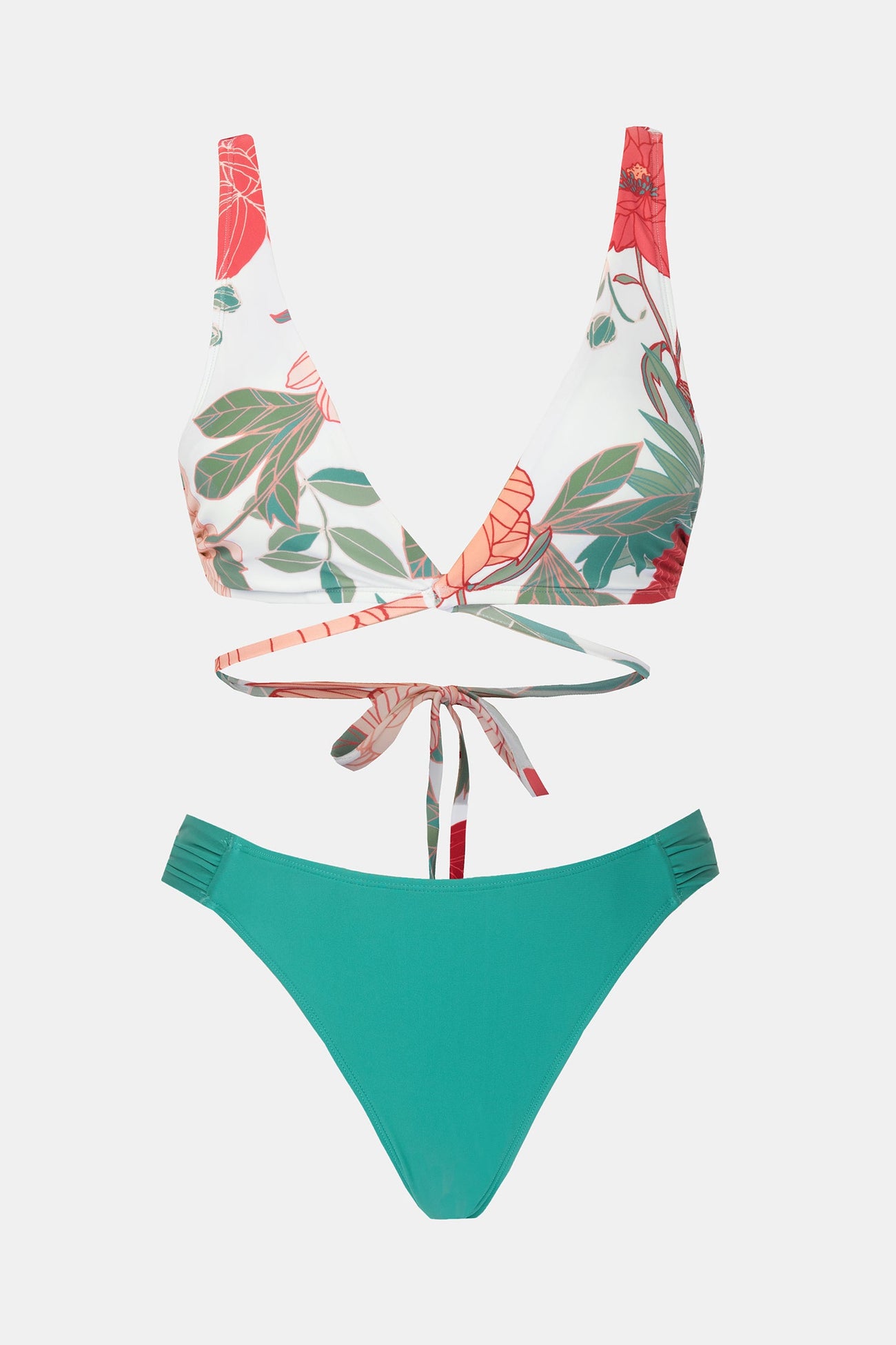 June Bloom Back Tie Top & Mid Rise Hipster Bikini Set