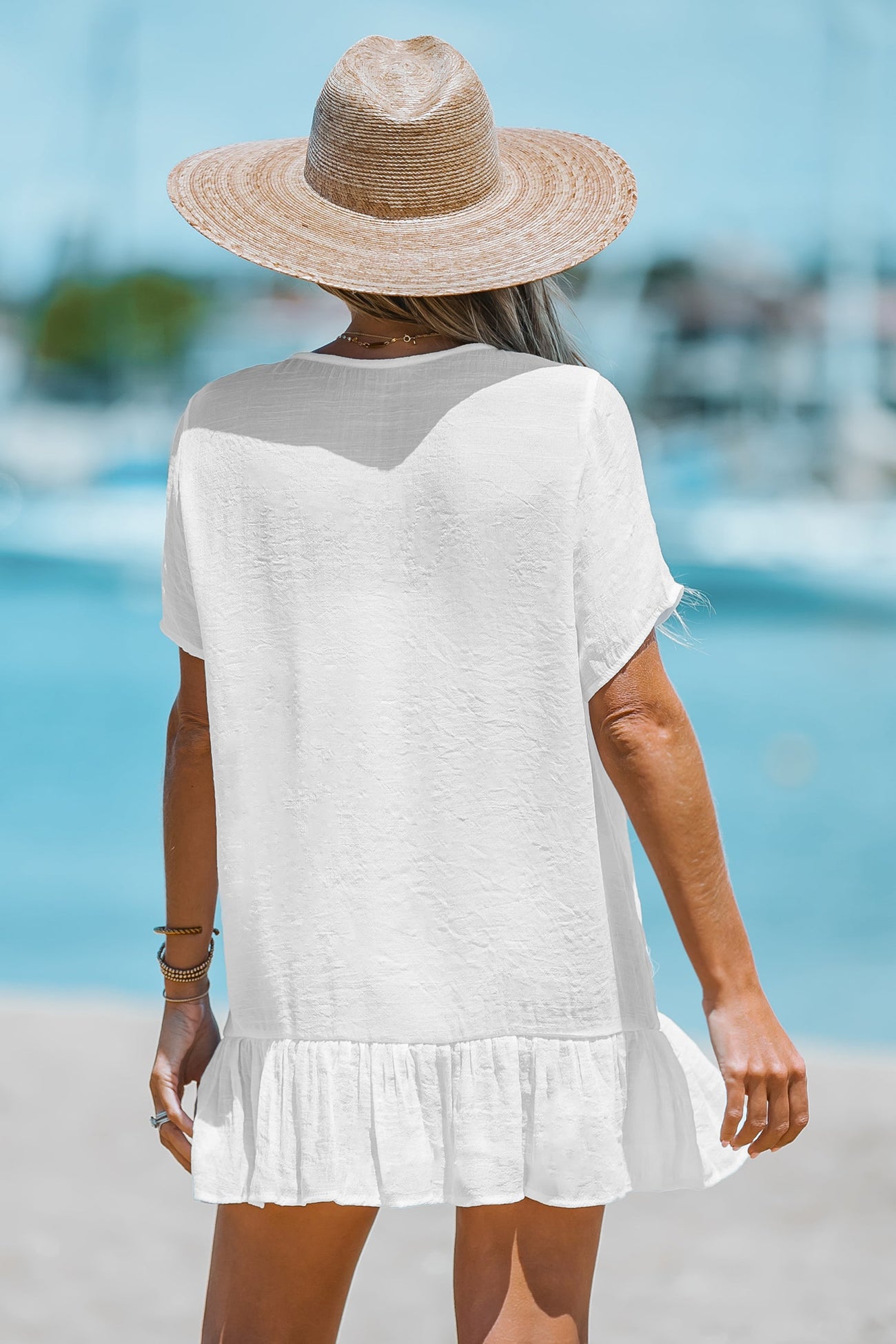 Cutout Lace Cover-Up Dress