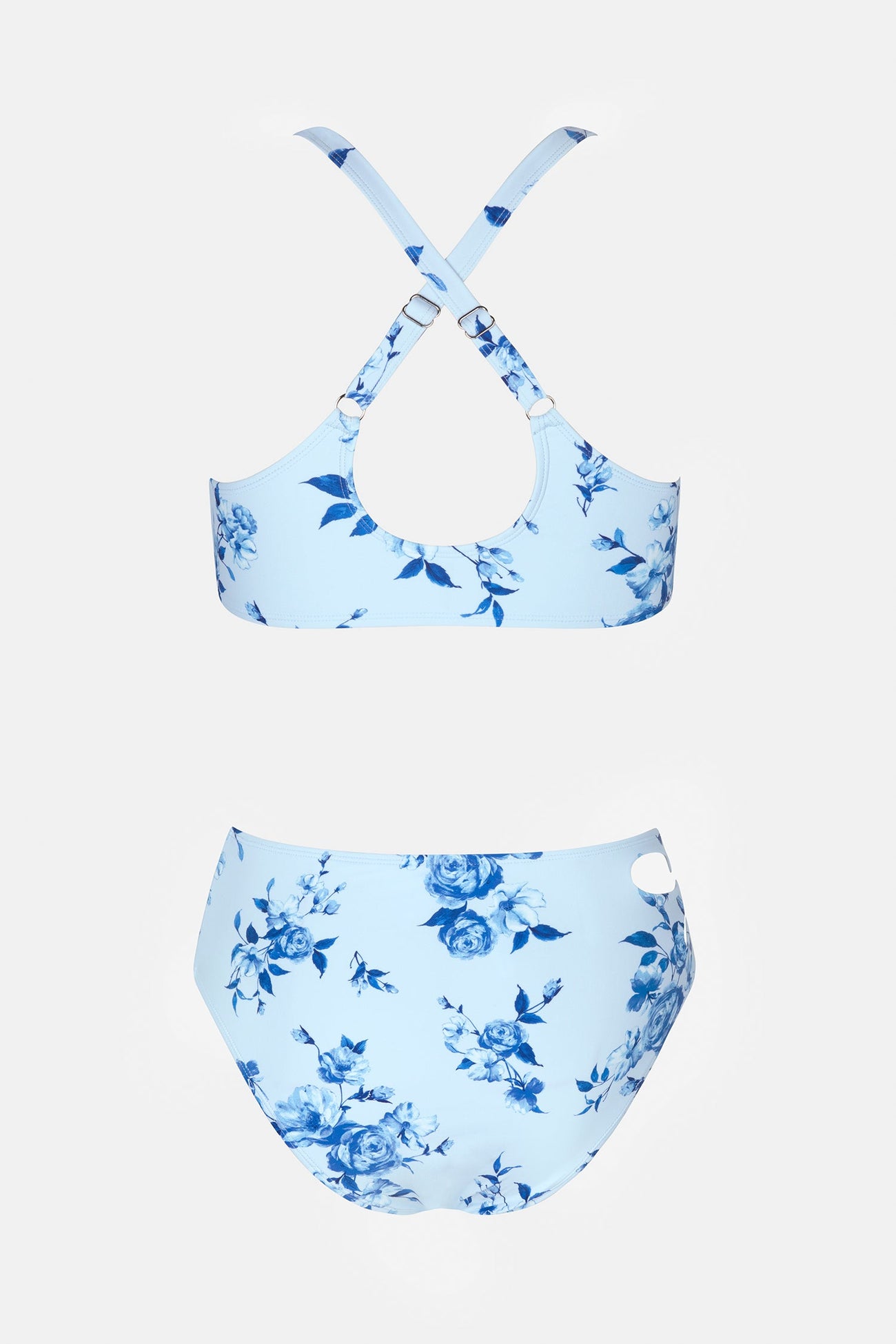 Midnight Rose Knotted Top & O-Ring Cutout Bikini Set