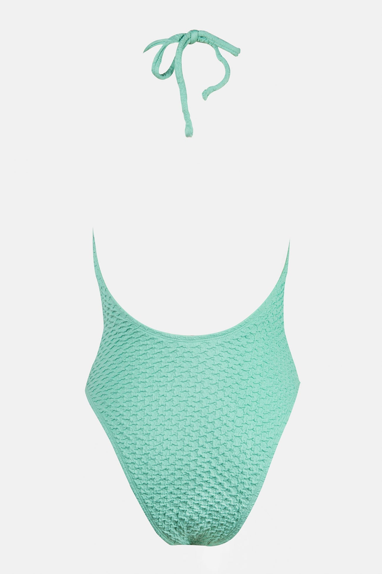 Pucker Up Texture Cutout Halter Ultra Cheeky One Piece Swimsuit