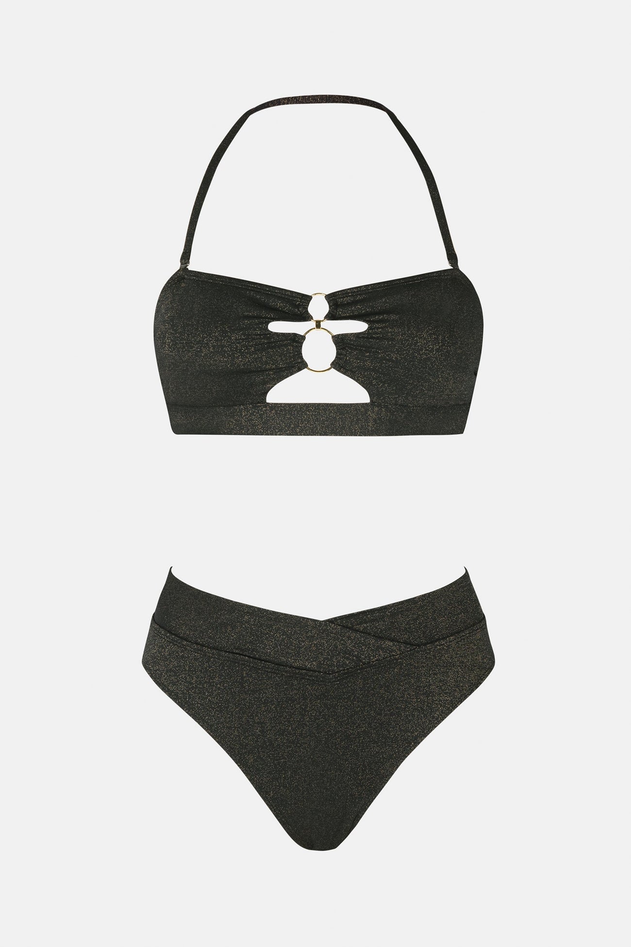 Sparking Lurex O-Ring Bandeau & Cheeky Bikini Set
