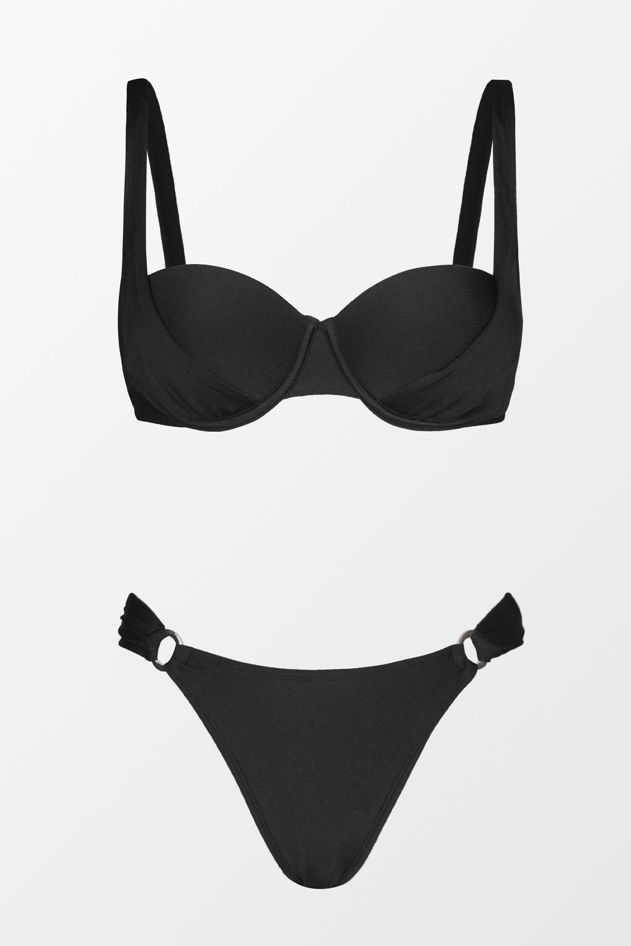 X STASSIE Oasis Shiny Molded Bra & O-Ring Cheeky Bikini Set