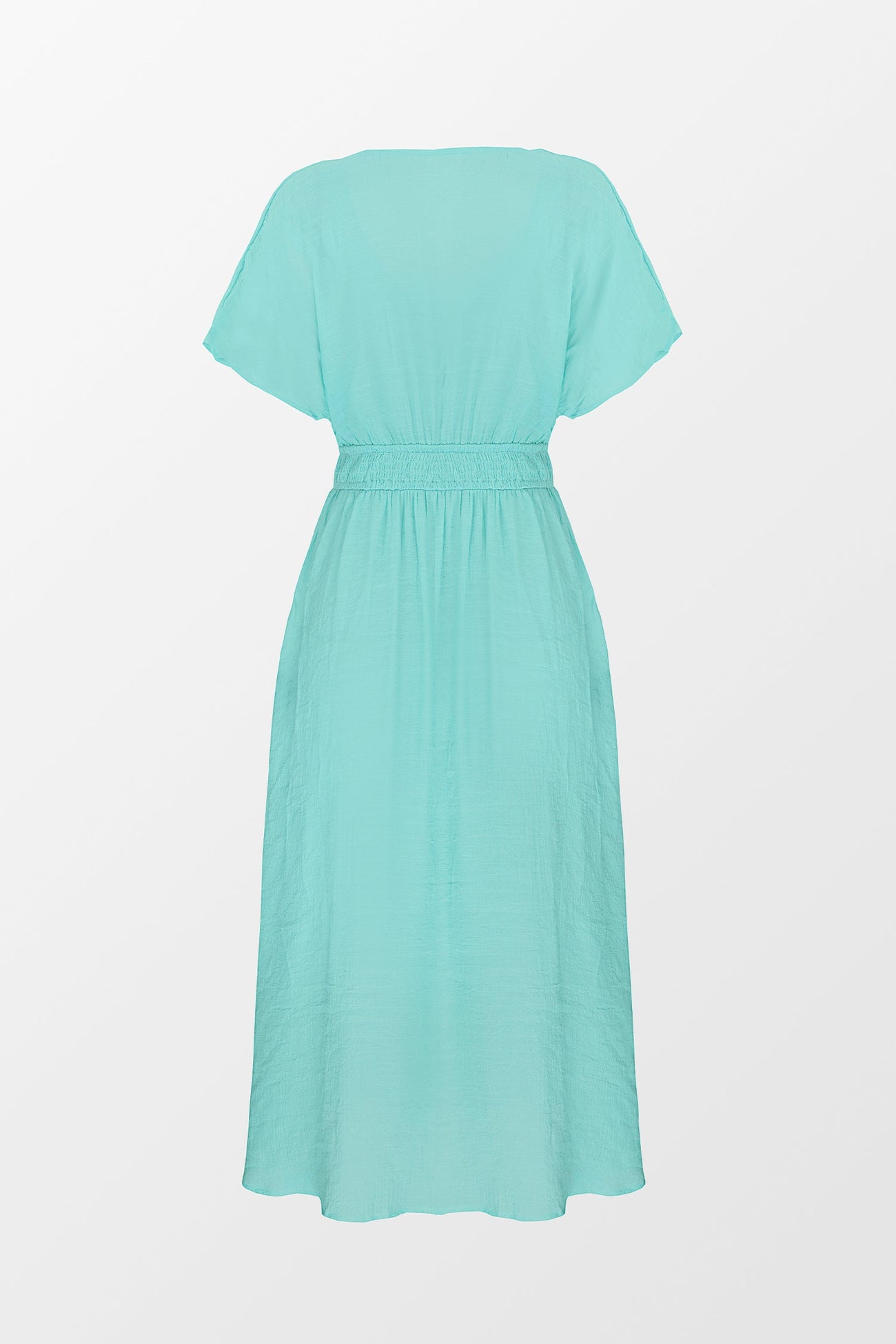 Seafoam Plunging Smocked Cover-Up Maxi Dress