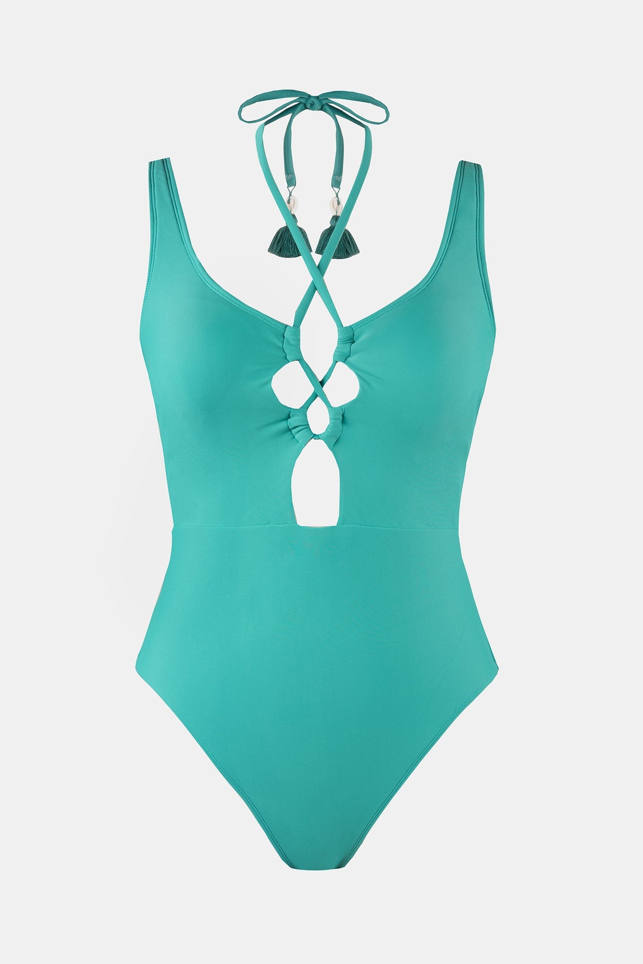 Colombia Coast Knotted Versatile Strap One Piece Swimsuit