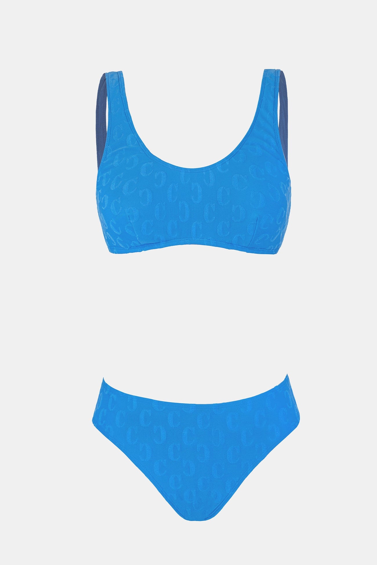 Cupshe Jacquard Scoop Bralette & Classic Hipster Bikini Set