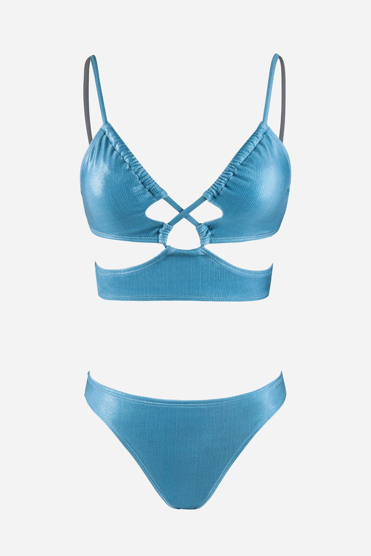 Shining Waves Foil Cutout Midkini & Low Rise Set