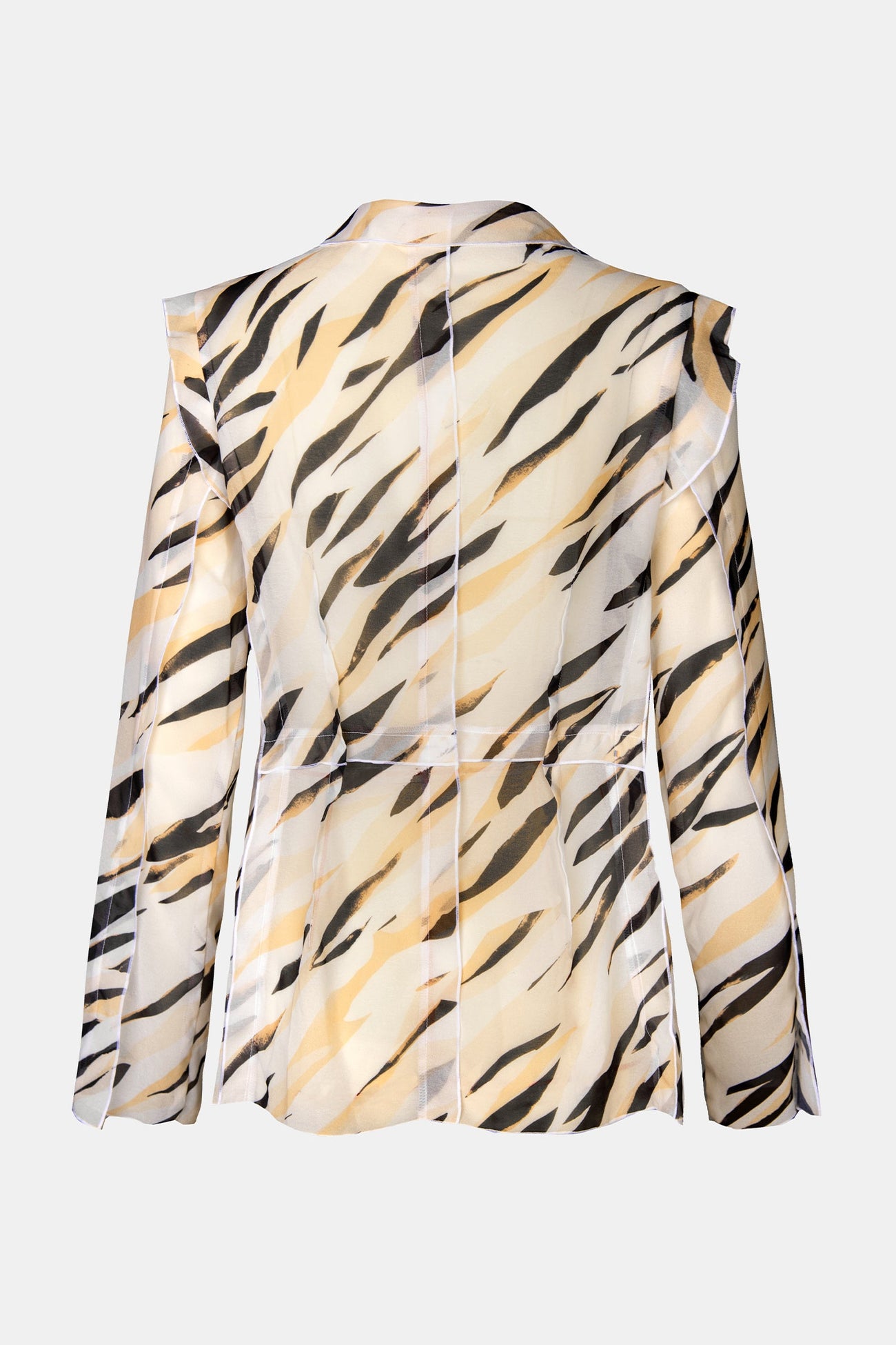 X STASSIE Wild Weekend Chiffon Ruffled Cover-Up Top