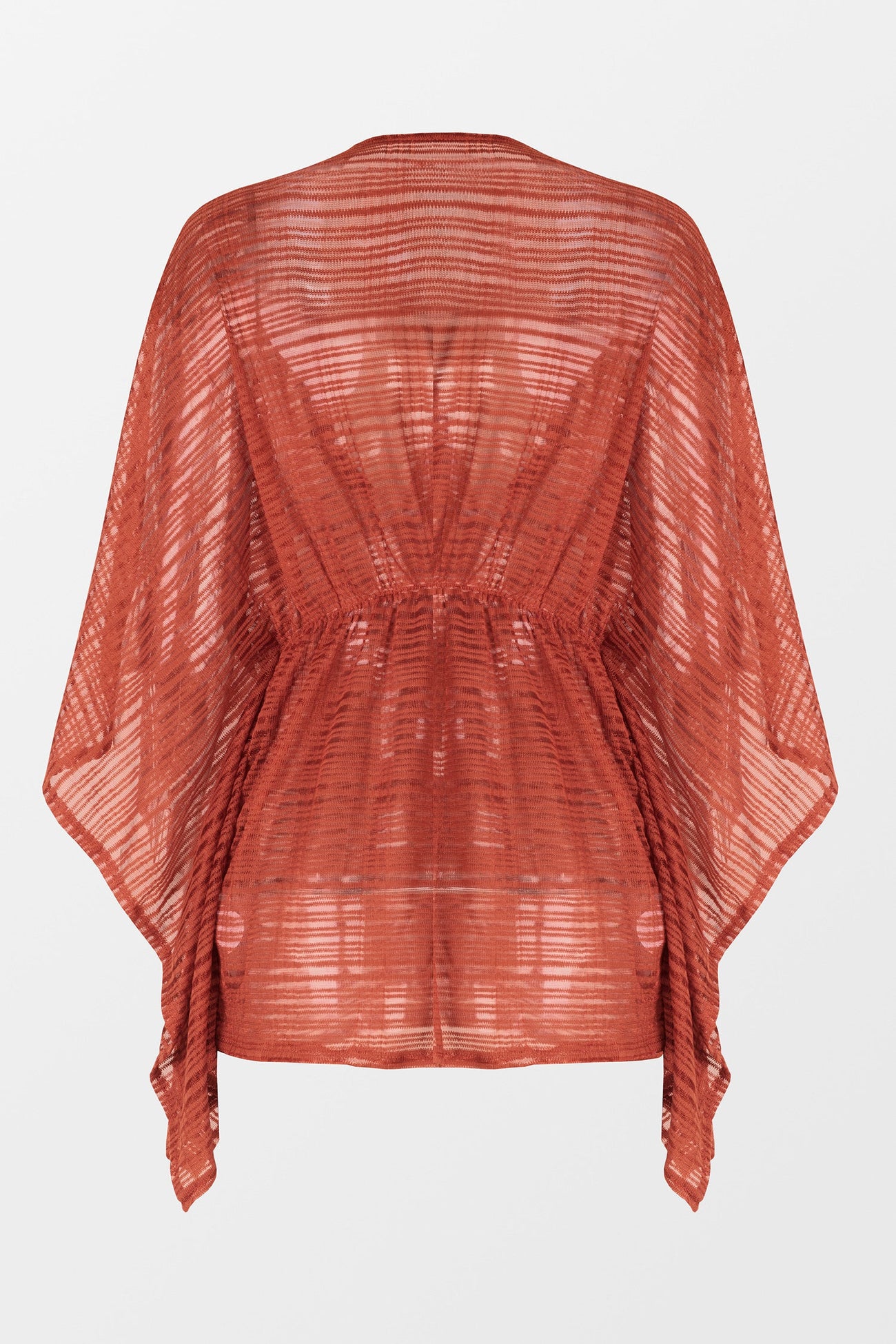 Striped Mesh Drawstring Cover-Up Dress