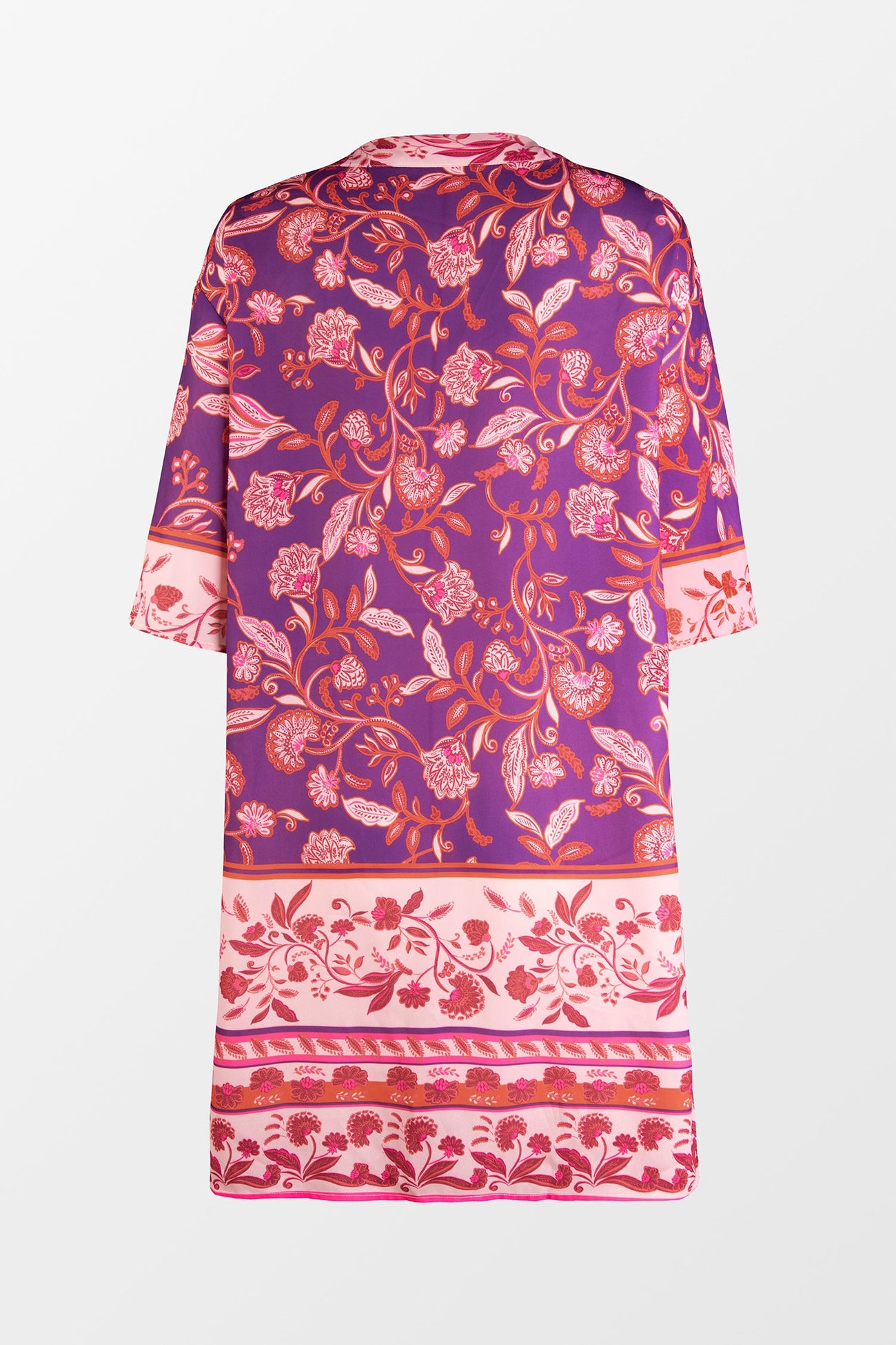 Warm Purple Paisley Print Cover-Up Kimono