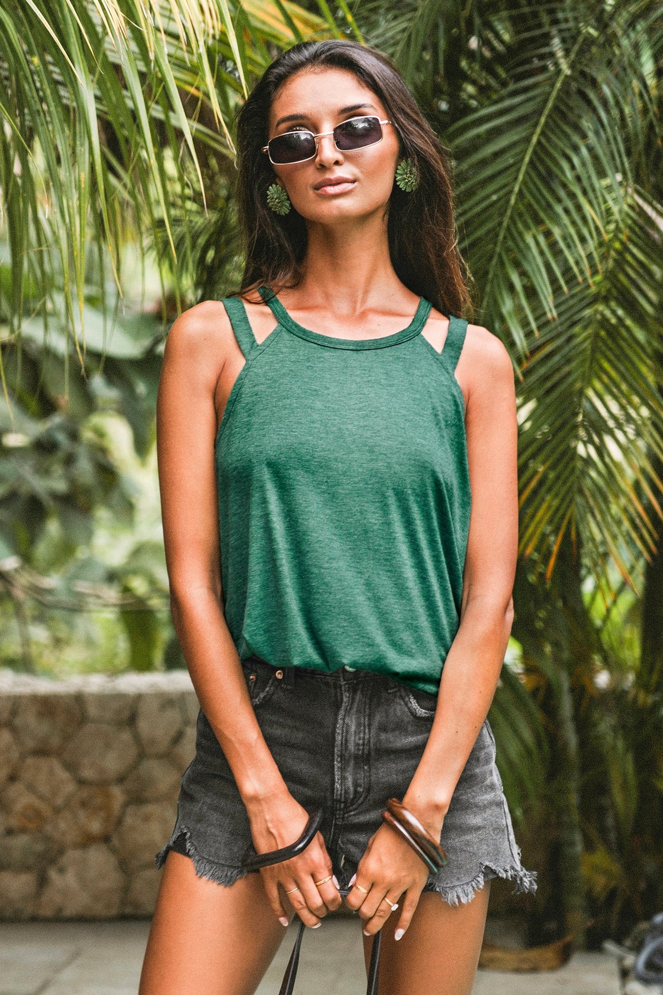 Slub Knit Strappy Cami