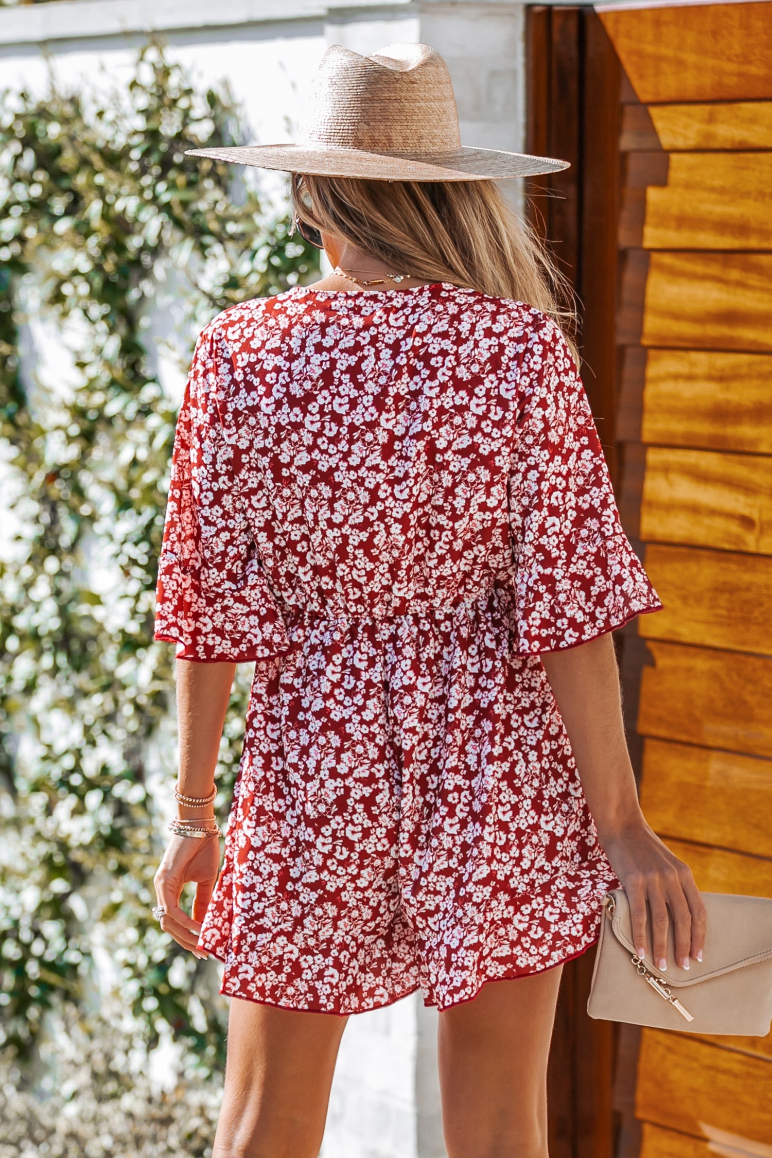 Ditsy Floral Print Bow Romper